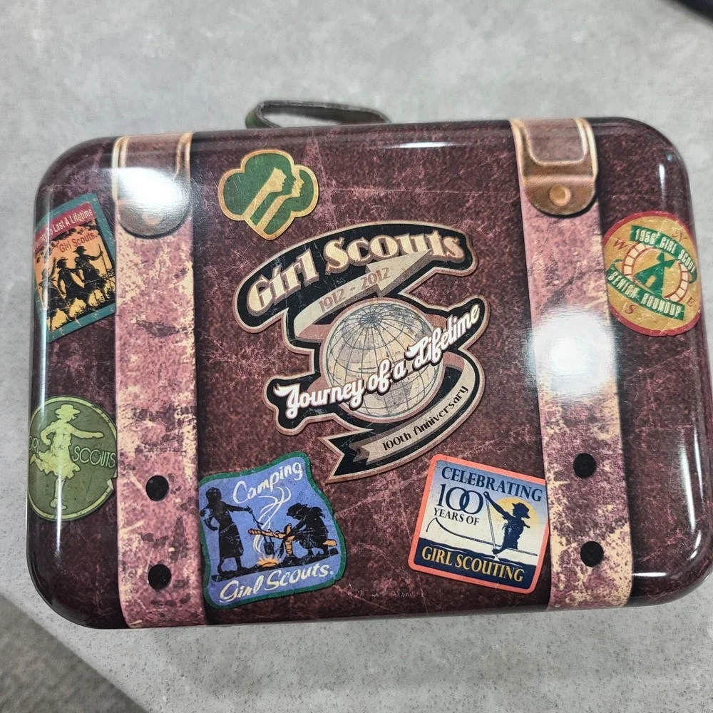 GIRL SCOUTS 100th Anniversary 1912- 2012 Tin Lunch Box Suitcase Collector w/tag